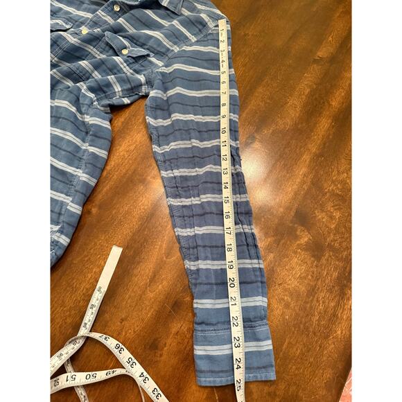 Lucky Brand Men's Blue Stripe Casual Long Sleeve Button Down Shirt Size Medium - Picture 9 of 9
